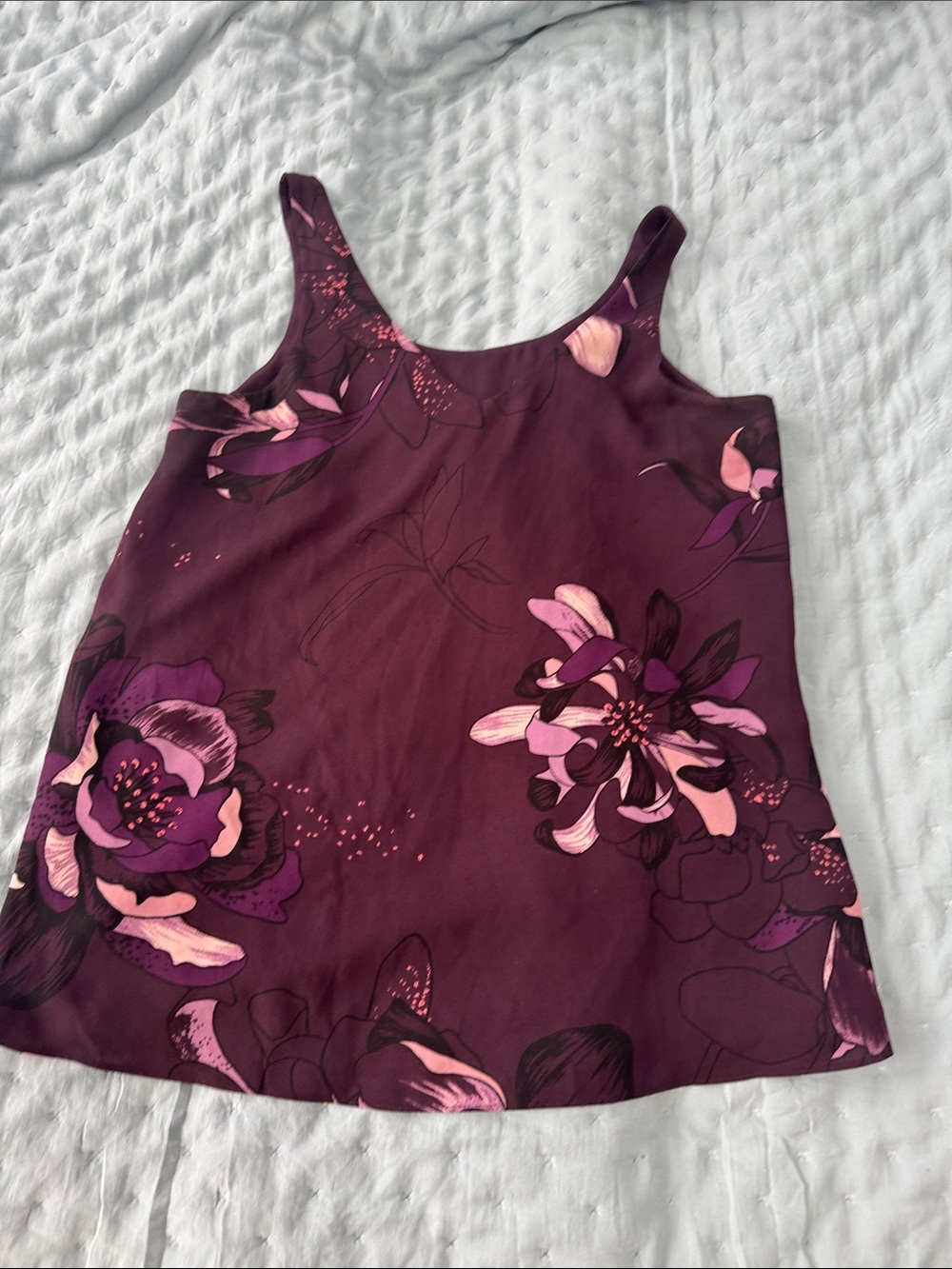 Reitmans Plum Floral Tank Top - Pink Accents